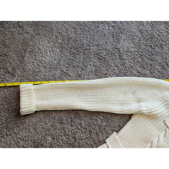 Vtg Crochet Cardigan XS Light Academia Preppy Cable Knit Cottagecore Pima Fairy - Picture 6 of 11